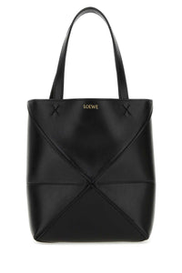 LOEWE Loewe Women Black Leather Mini Puzzle Fold Handbag