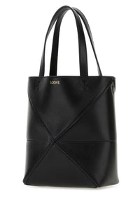 LOEWE Loewe Women Black Leather Mini Puzzle Fold Handbag