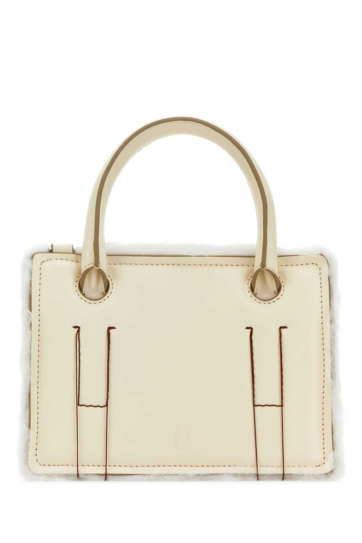 DENTRO Dentro Women Ivory Leather Mini Otto Handbag