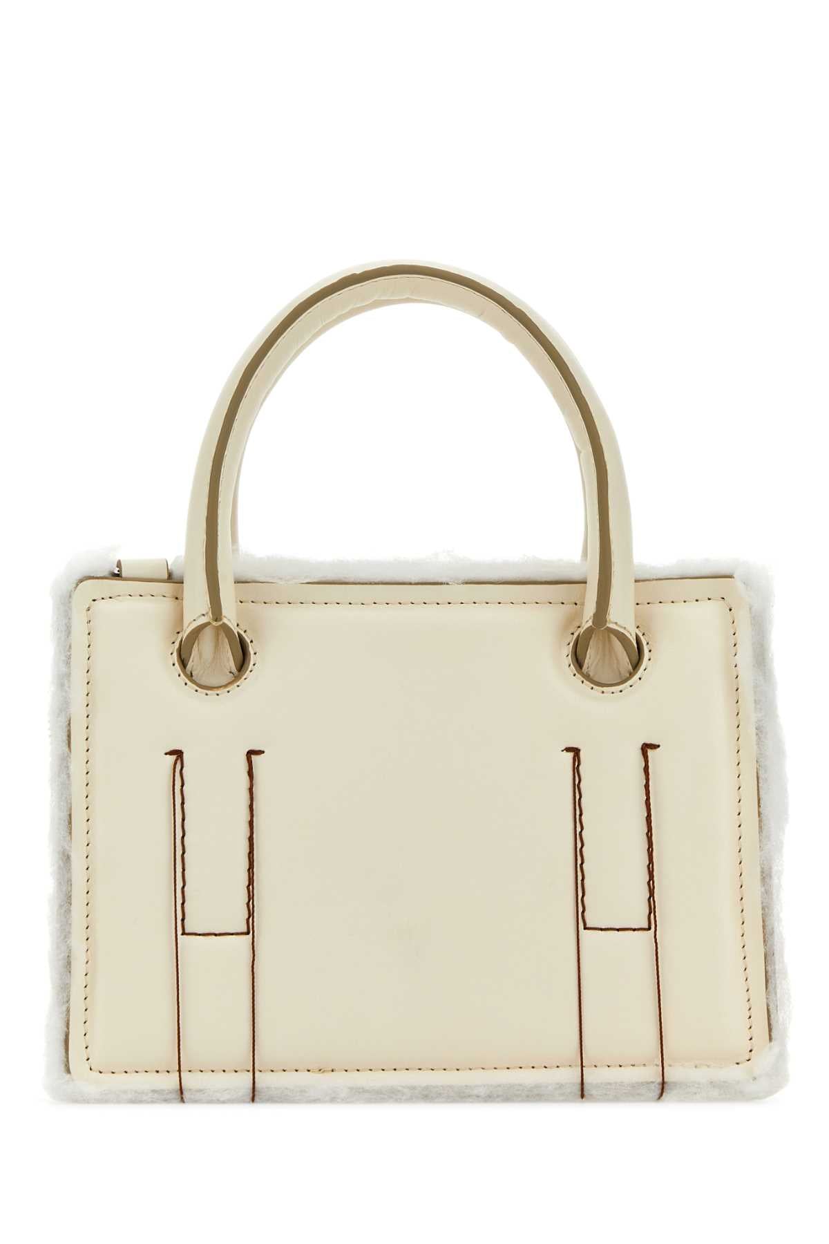 DENTRO Dentro Women Ivory Leather Mini Otto Handbag