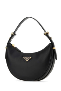 Prada Women Black Leather Arquã¨ Handbag