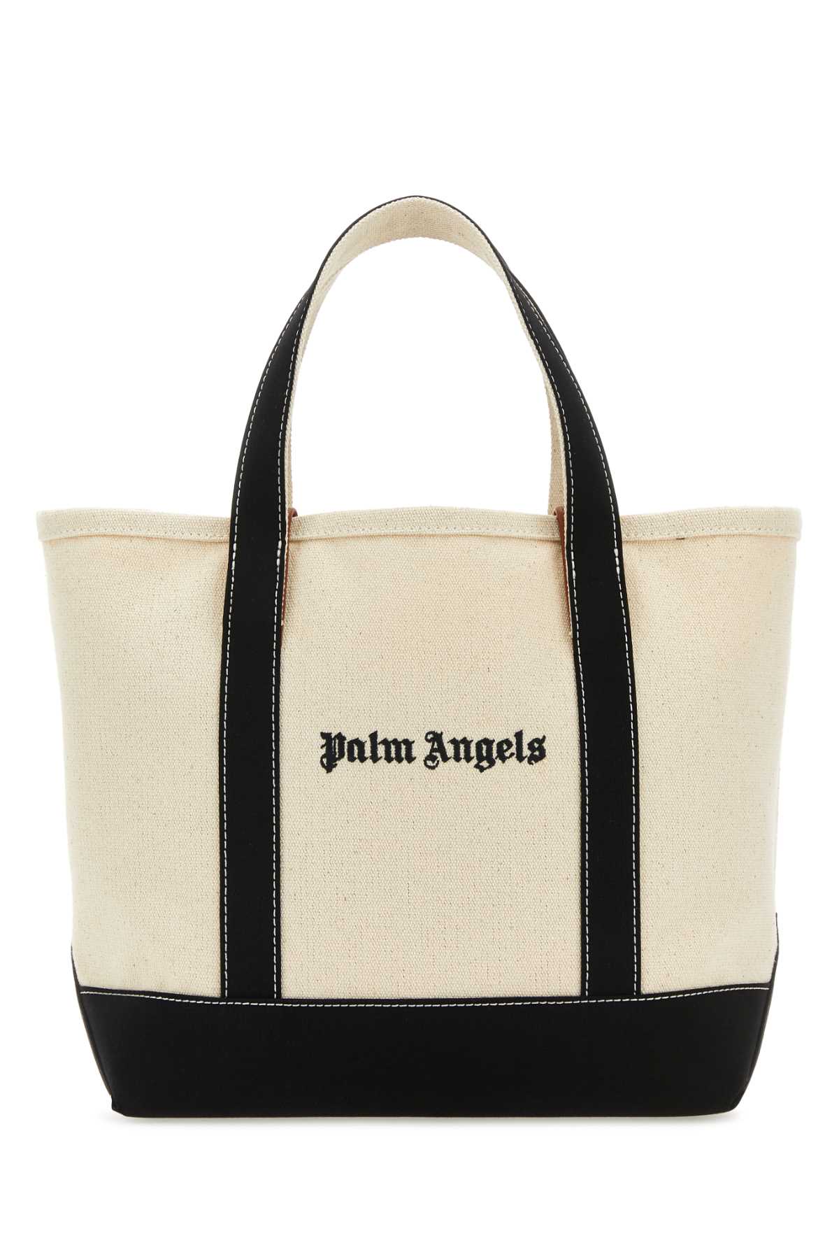 PALM ANGELS Palm Angels Women Ivory Canvas Shopping Bag
