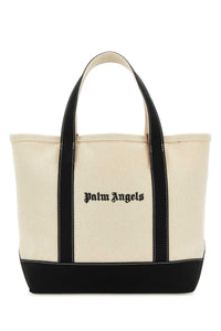 PALM ANGELS Palm Angels Women Ivory Canvas Shopping Bag