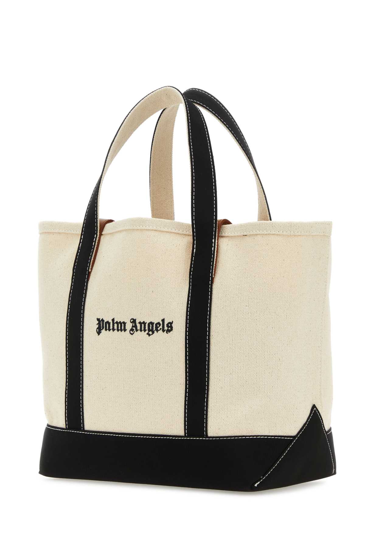 PALM ANGELS Palm Angels Women Ivory Canvas Shopping Bag