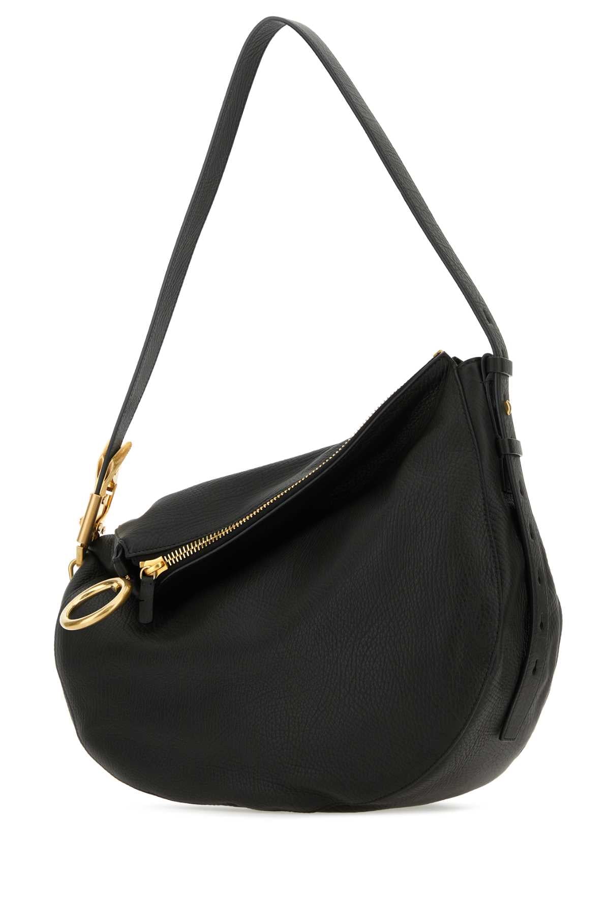 BURBERRY Burberry Women Black Leather Knight Medium Shoulder Bag