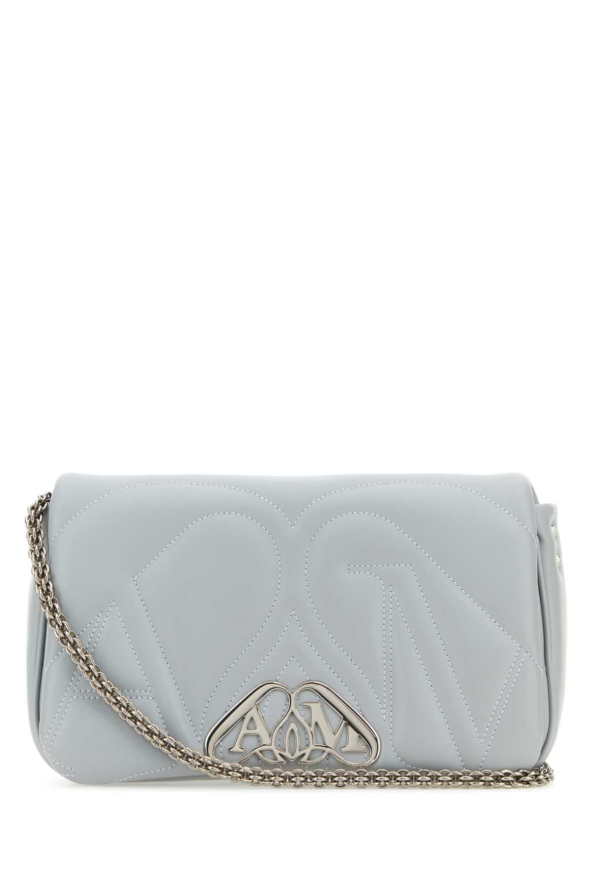 ALEXANDER MCQUEEN Alexander Mcqueen Women Powder Blue Leather Small Seal Shoulder Bag