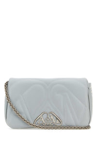 ALEXANDER MCQUEEN Alexander Mcqueen Women Powder Blue Leather Small Seal Shoulder Bag