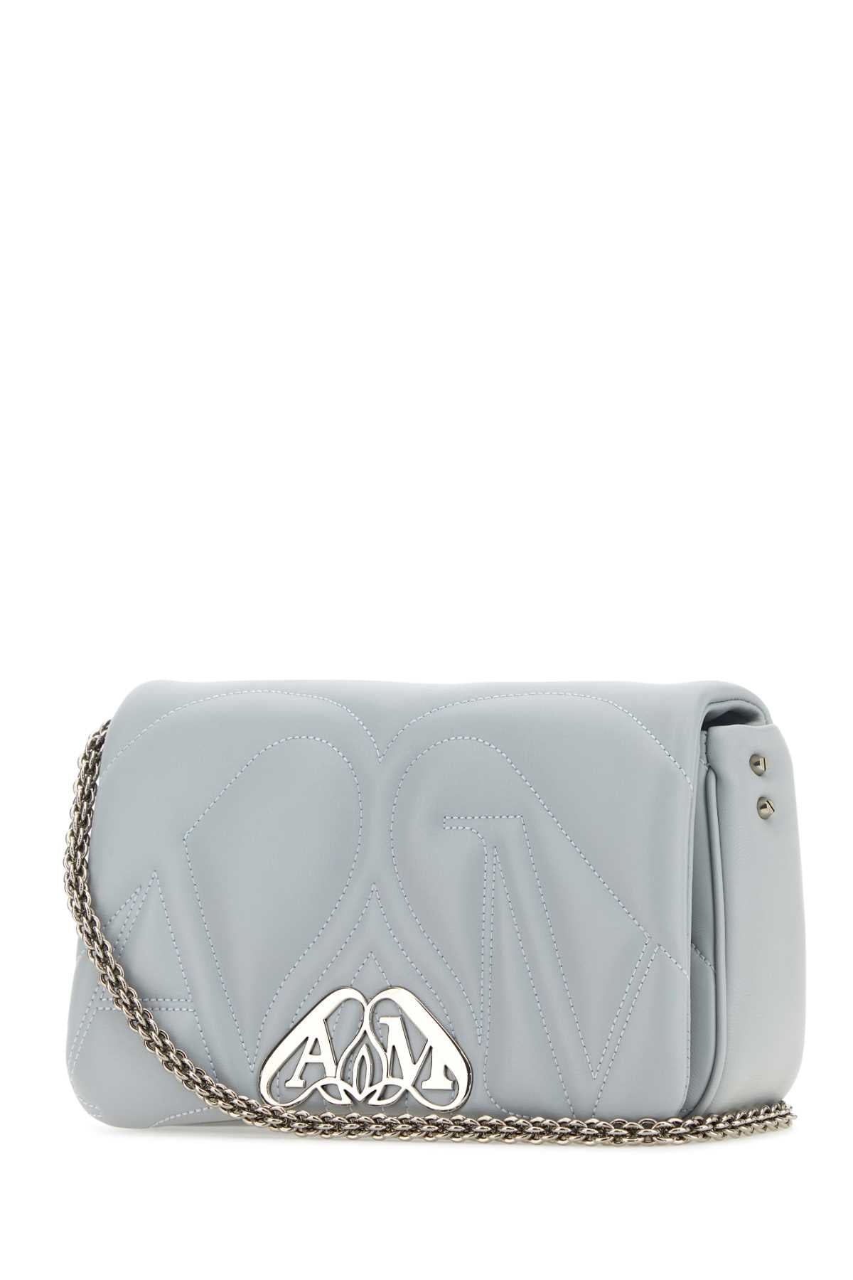 ALEXANDER MCQUEEN Alexander Mcqueen Women Powder Blue Leather Small Seal Shoulder Bag
