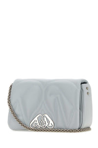 ALEXANDER MCQUEEN Alexander Mcqueen Women Powder Blue Leather Small Seal Shoulder Bag