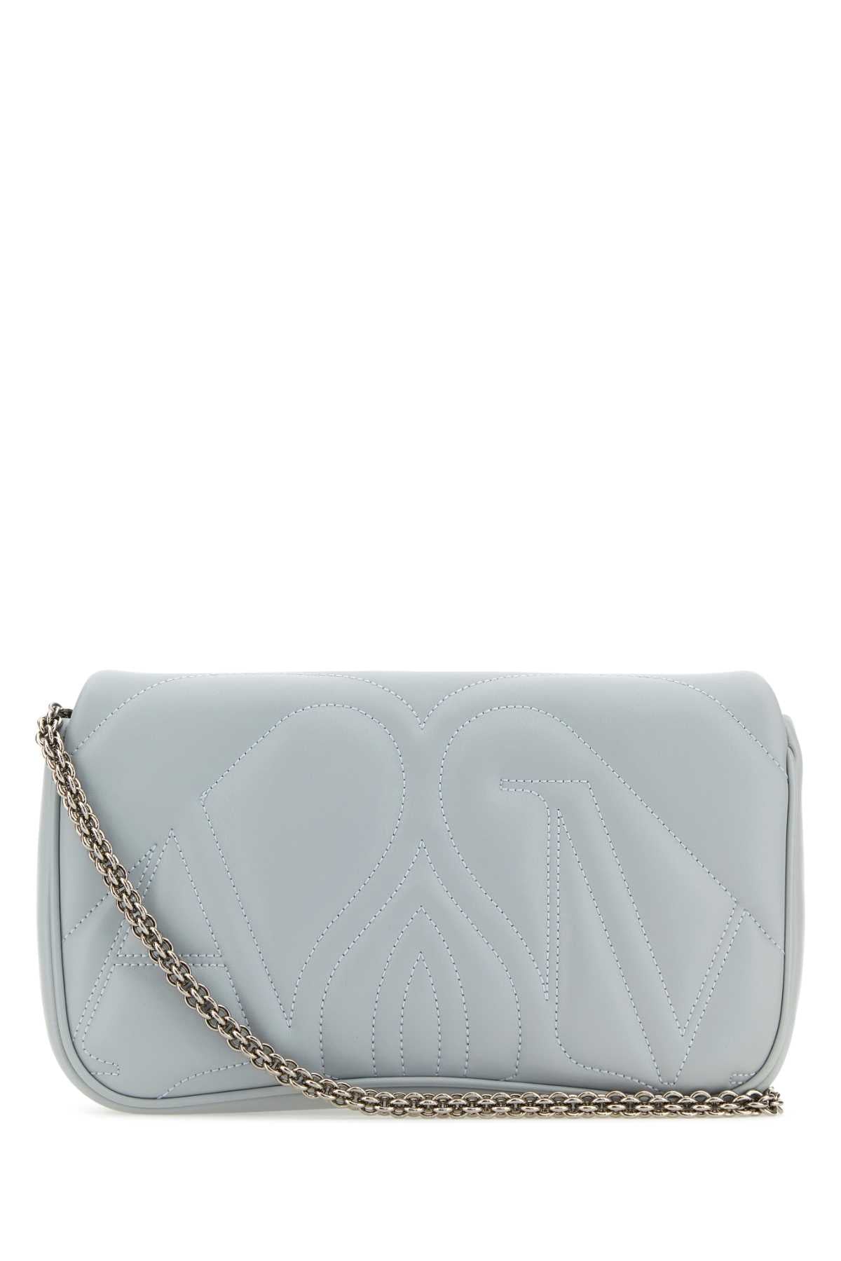 ALEXANDER MCQUEEN Alexander Mcqueen Women Powder Blue Leather Small Seal Shoulder Bag
