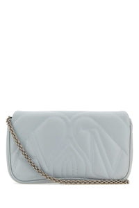 ALEXANDER MCQUEEN Alexander Mcqueen Women Powder Blue Leather Small Seal Shoulder Bag