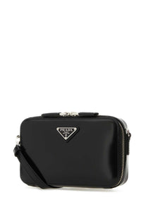 Prada Men Black Leather Brique Crossbody Bag
