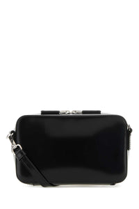 Prada Men Black Leather Brique Crossbody Bag