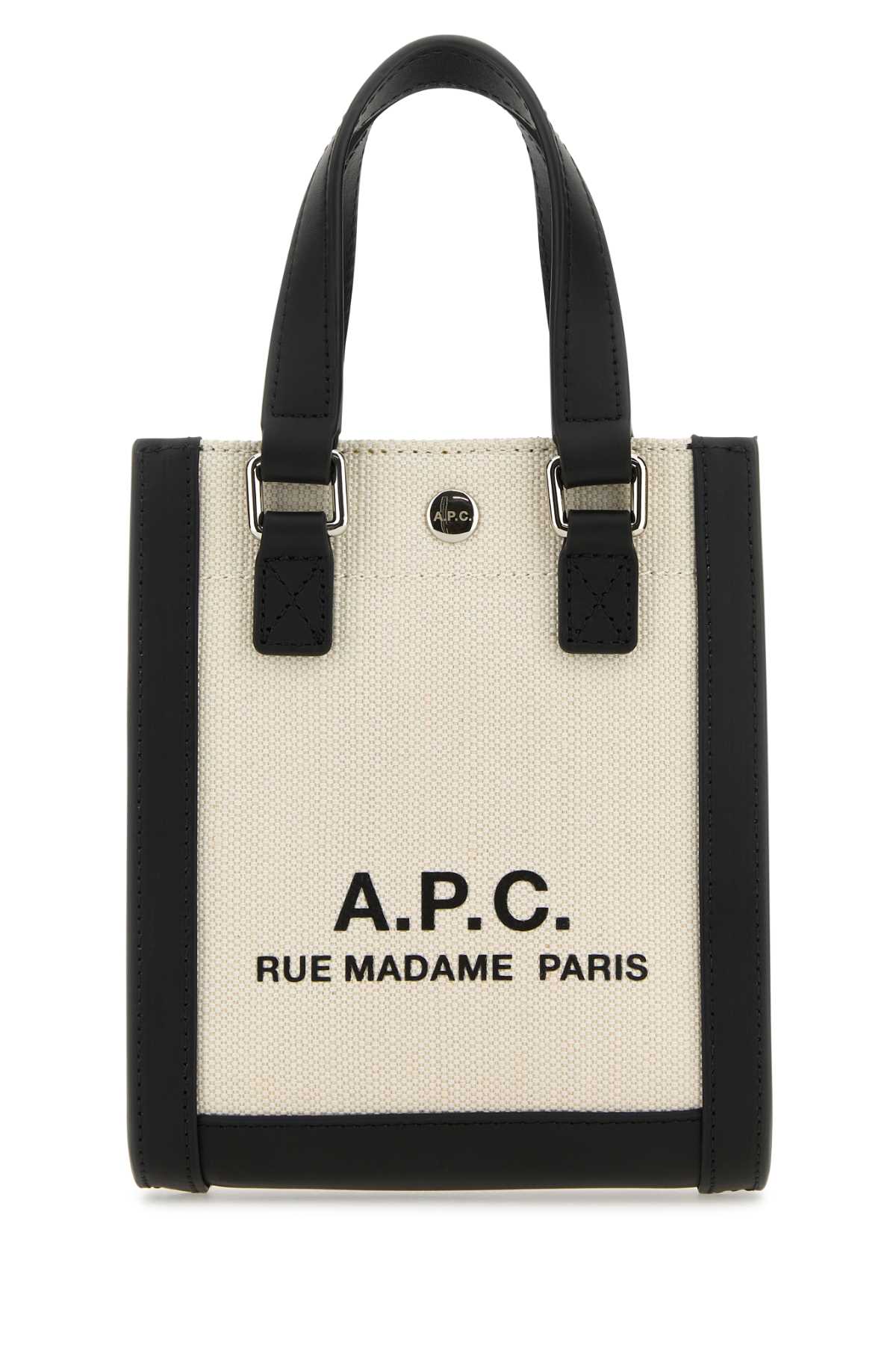 A.P.C. Unisex Two-Tone Canvas And Leather Camille 2.0 Mini Handbag