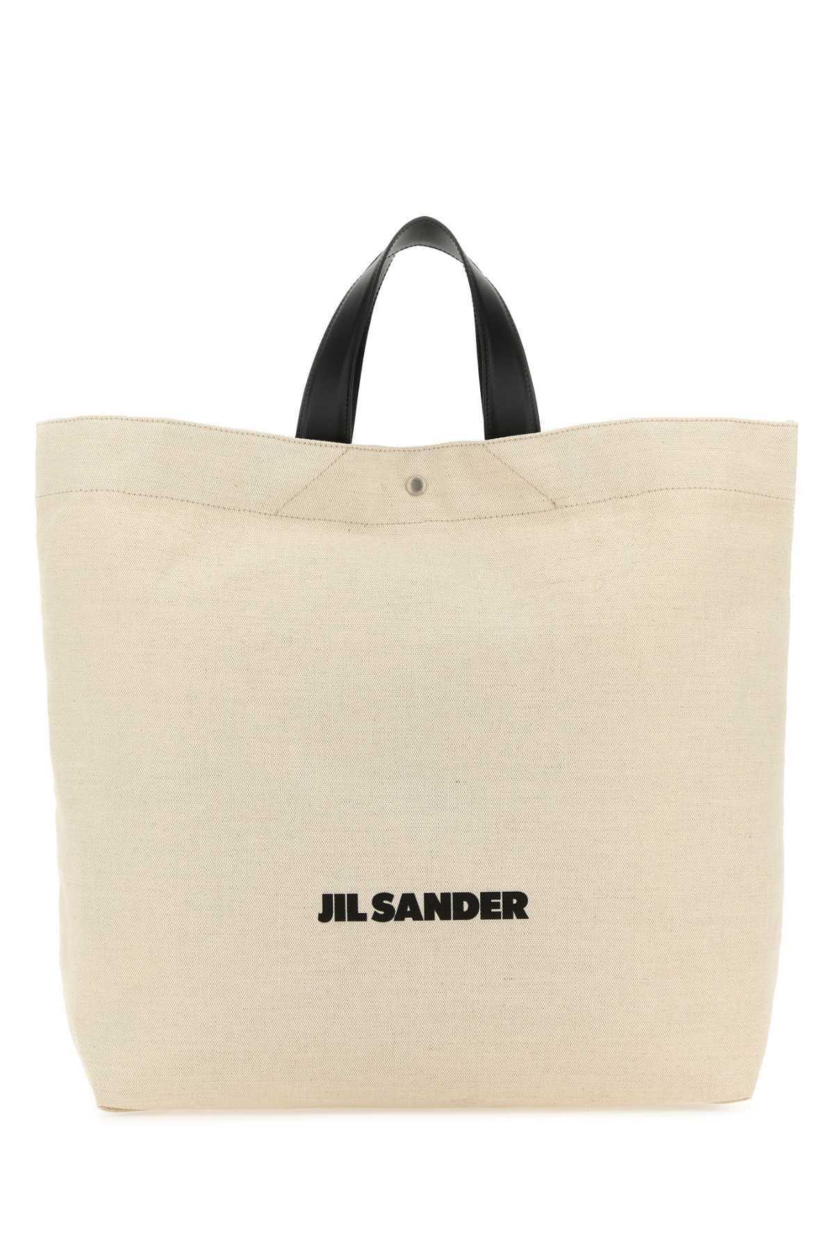 JIL SANDER Jil Sander Women Sand Canvas Flat Shopping Bag