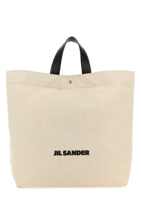 JIL SANDER Jil Sander Women Sand Canvas Flat Shopping Bag