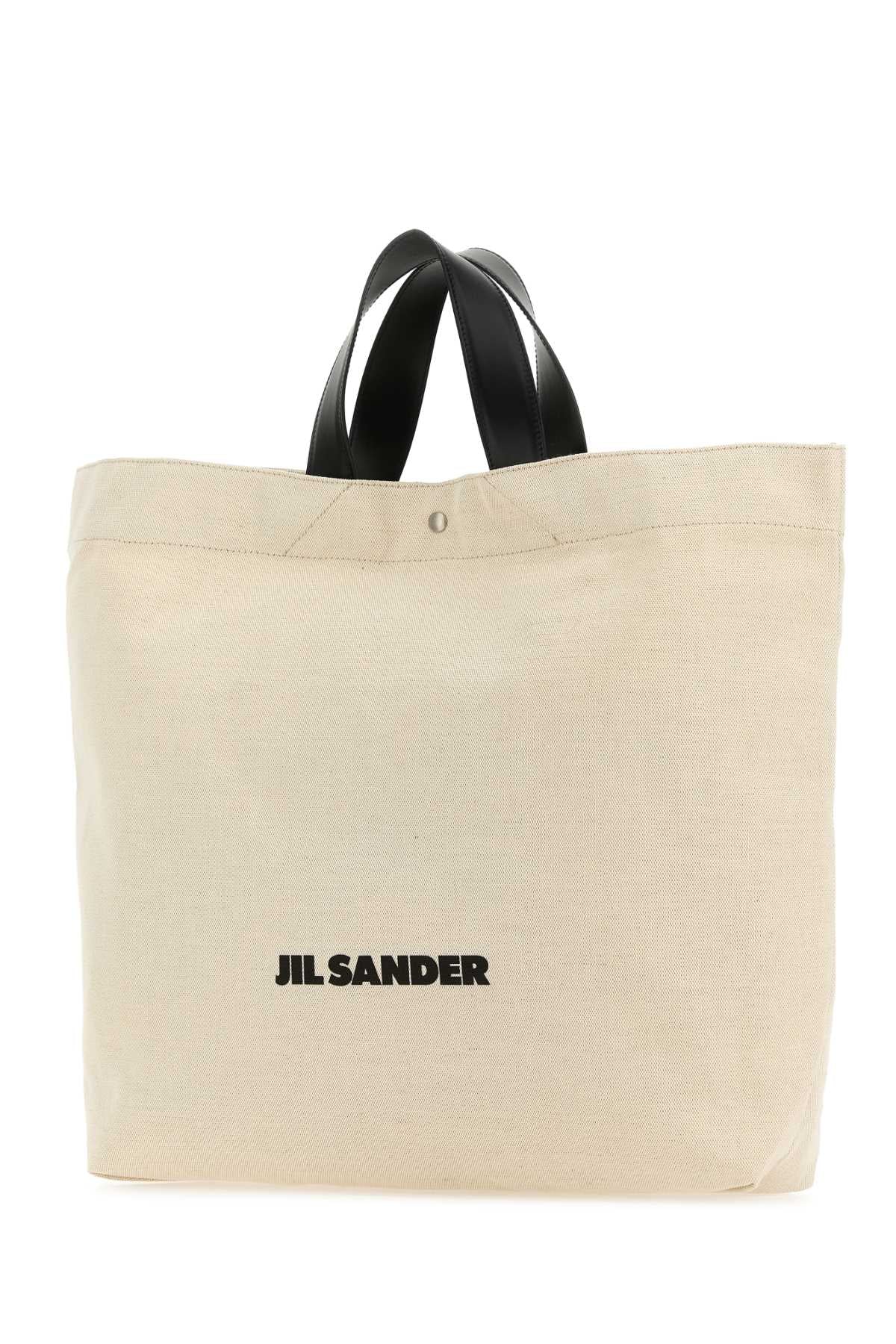 JIL SANDER Jil Sander Women Sand Canvas Flat Shopping Bag