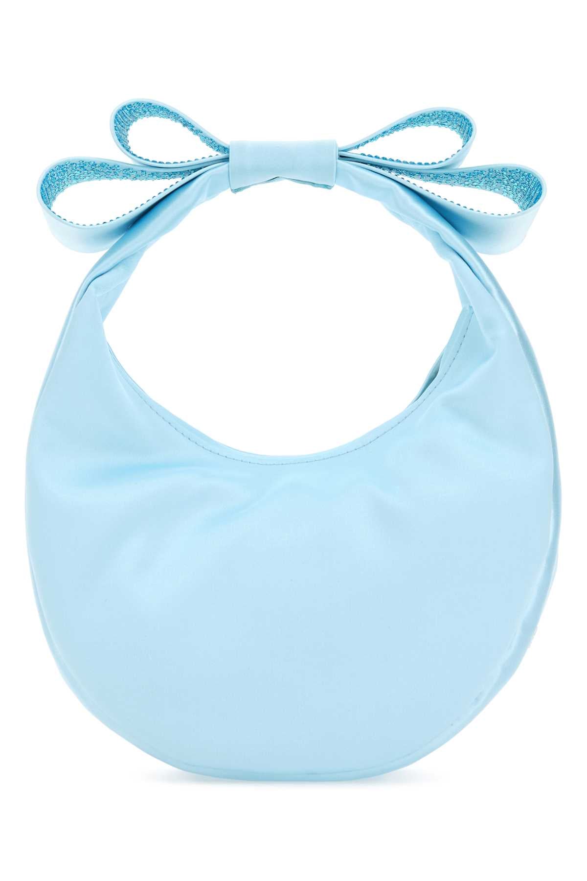 MACH&MACH Mach&Mach Women Pastel Light-Blue Satin Small Cadeau Handbag