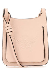 MCM Mcm Women Pastel Pink Leather Mini Himmel Hobo Crossbody Bag