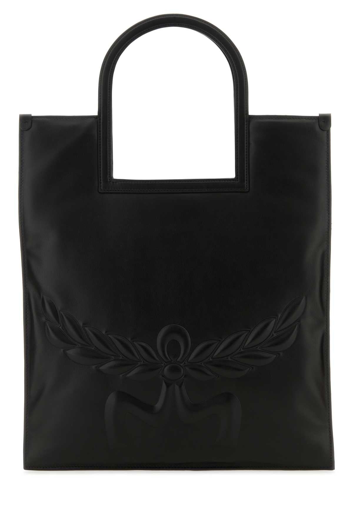 MCM Mcm Women Black Nappa Leather Aren Shopping Bag