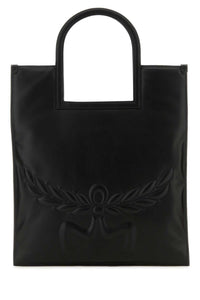 MCM Mcm Women Black Nappa Leather Aren Shopping Bag