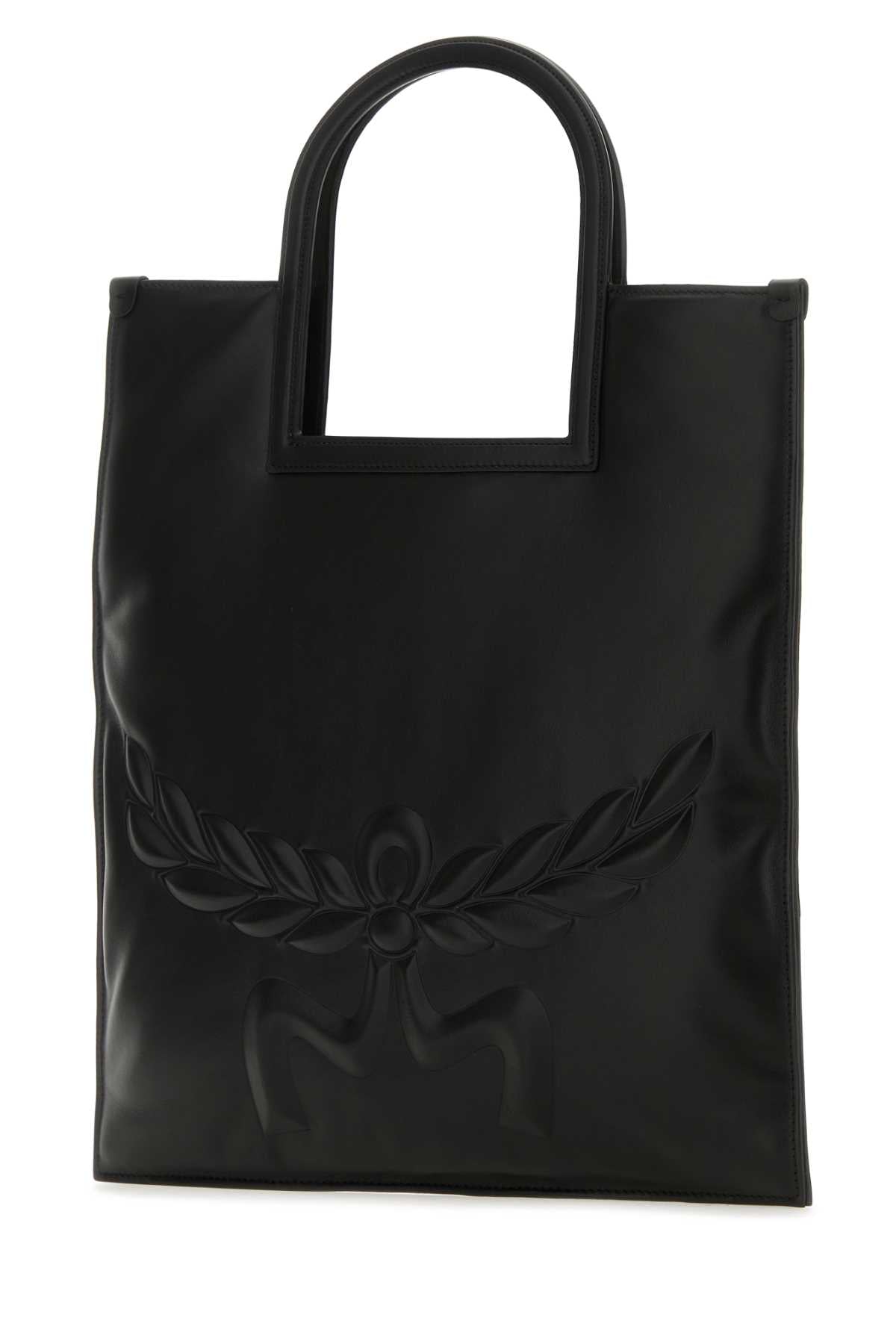 MCM Mcm Women Black Nappa Leather Aren Shopping Bag