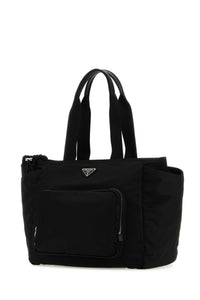 Prada Women Black Nylon Shopping Bag