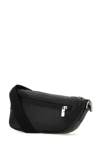 BURBERRY Burberry Men Black Leather Shield Crossbody Bag