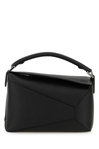 Loewe Women Black Leather Small Puzzle Handbag