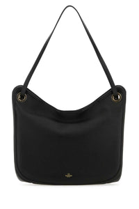 VALENTINO GARAVANI Valentino Garavani Women Black Leather Vlogo Moon Shopping Bag