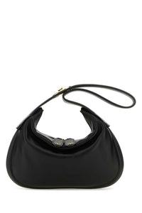 VALENTINO GARAVANI Valentino Garavani Women Black Nappa Leather Small Go-Hobo Shoulder Bag