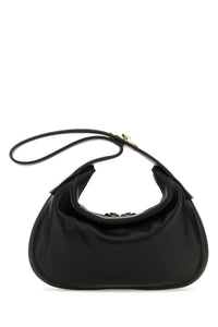 VALENTINO GARAVANI Valentino Garavani Women Black Nappa Leather Small Go-Hobo Shoulder Bag