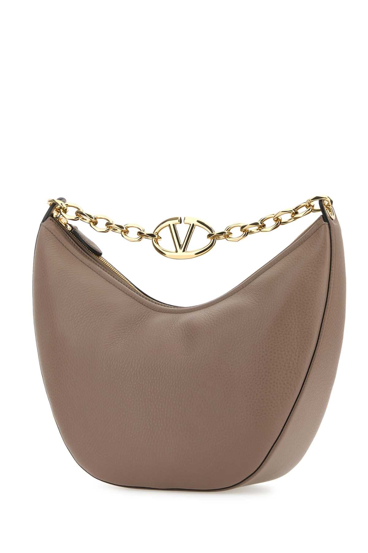 VALENTINO GARAVANI Valentino Garavani Women Antiqued Pink Leather Medium Hobo Vlogo Moon Shoulder Bag
