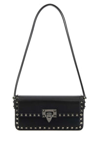 VALENTINO GARAVANI Valentino Garavani Women Black Leather Rockstud Shoulder Bag
