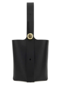 Loewe Women Black Leather Medium Pebble Bucket Bag