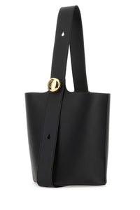Loewe Women Black Leather Medium Pebble Bucket Bag