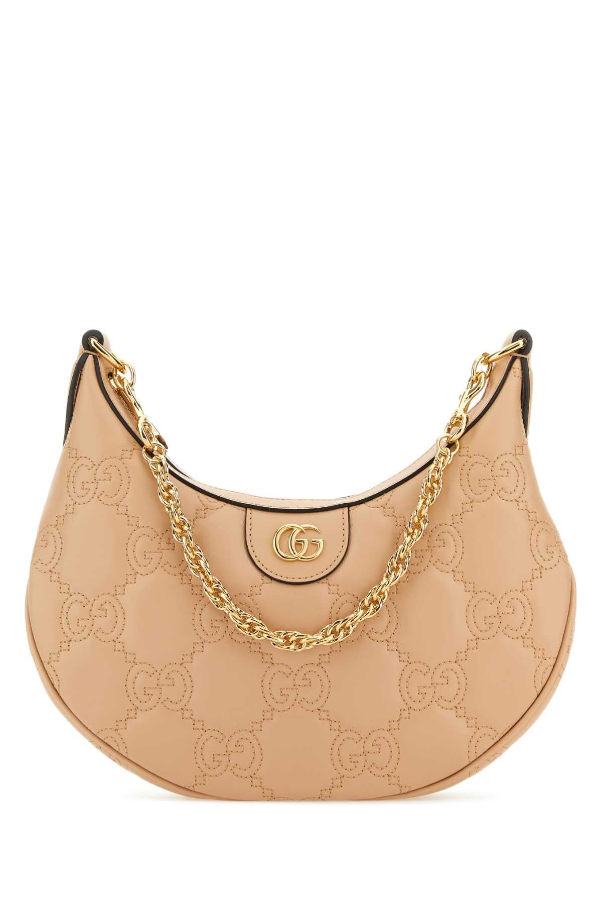 Gucci Women Powder Pink Leather Small Lion Gg Handbag
