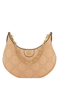 Gucci Women Powder Pink Leather Small Lion Gg Handbag