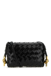 Bottega Veneta Women Black Leather Mini Loop Crossbody Bag