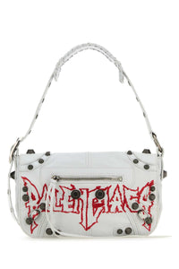 BALENCIAGA Balenciaga Men White Leather Le Cagole Xs Diy Metal Crossbody Bag