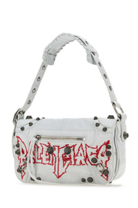 BALENCIAGA Balenciaga Men White Leather Le Cagole Xs Diy Metal Crossbody Bag
