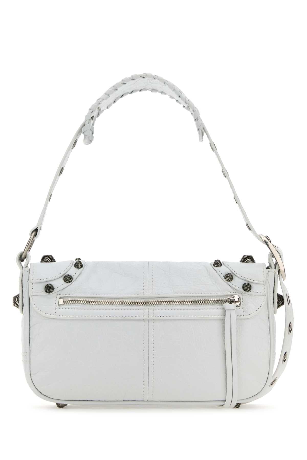 BALENCIAGA Balenciaga Men White Leather Le Cagole Xs Diy Metal Crossbody Bag