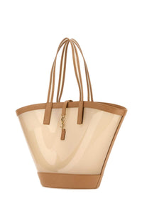 SAINT LAURENT Saint Laurent Women Two-Tone Vinyl And Leather Panier Shopping Bag