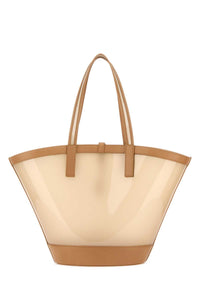 SAINT LAURENT Saint Laurent Women Two-Tone Vinyl And Leather Panier Shopping Bag