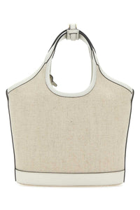 Prada Women Sand Canvas Handbag