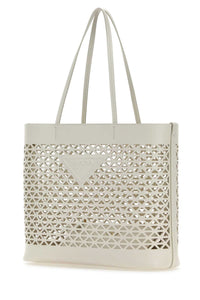 Prada Women White Leather Shopping Bag