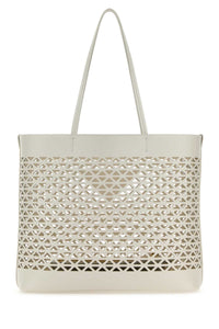Prada Women White Leather Shopping Bag