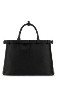 Prada Women Black Leather Medium Prada Buckle Handbag