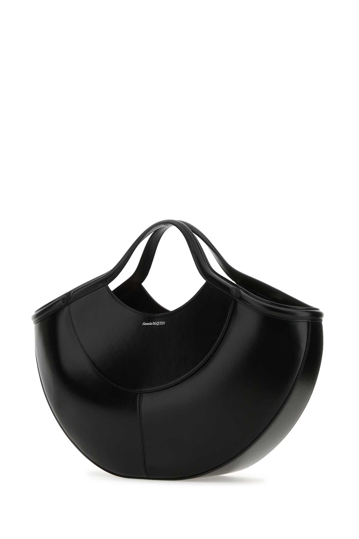 ALEXANDER MCQUEEN Alexander Mcqueen Women Black Leather The Cove Shopping Bag
