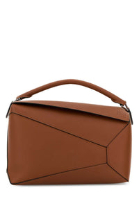 Loewe Men Brown Leather Large Puzzle Edge Handbag
